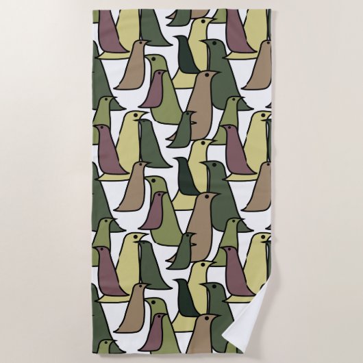 Camouflage Birds Strandtuch (Vorderseite)