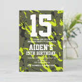 Camouflage Birthday Invite Einladung (Stehend Vorderseite)