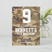 Camouflage Birthday Invite Einladung (Stehend Vorderseite)