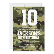 Camouflage Birthday Invite