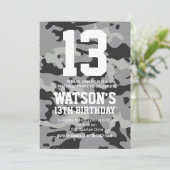 Camouflage Birthday Invite Einladung (Stehend Vorderseite)