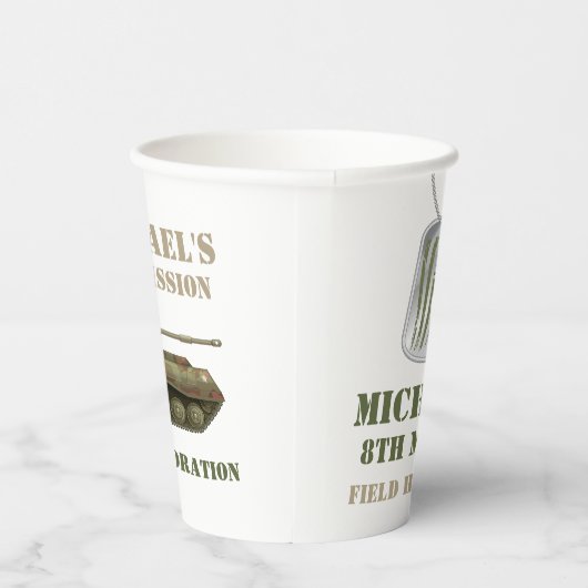 Camouflage Birthday Party Papier Cup Pappbecher (Rechts)