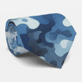 Camouflage Blauer Hals Krawatte (Gerollt)