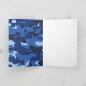 Camouflage Blue Camouflage Army Monogram Birthday Karte (Innenseite)