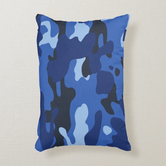 Camouflage Blue Camouflage Army Pattern Dekokissen (Vorderseite(Vertikal))