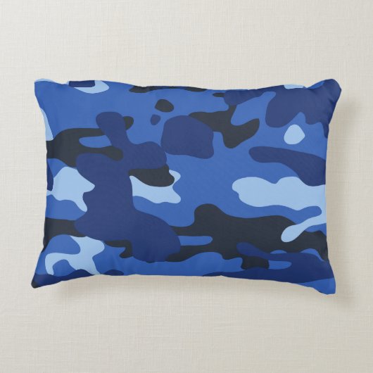 Camouflage Blue Camouflage Army Pattern Dekokissen (Rückseite)