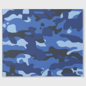 Camouflage Blue Camouflage Army Pattern Geschenkpapier (Flach)