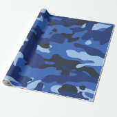 Camouflage Blue Camouflage Army Pattern Geschenkpapier (Ungerollt)