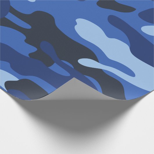 Camouflage Blue Camouflage Army Pattern Geschenkpapier (Ecke)