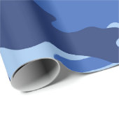 Camouflage Blue Camouflage Army Pattern Geschenkpapier (Rolleneckpunkt)