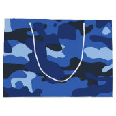 Camouflage Blue Camouflage Army Pattern Große Geschenktüte (Rückseite)