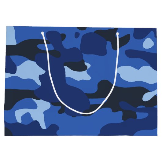Camouflage Blue Camouflage Army Pattern Große Geschenktüte (Rückseite)