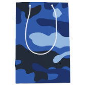 Camouflage Blue Camouflage Army Pattern Mittlere Geschenktüte (Vorderseite)