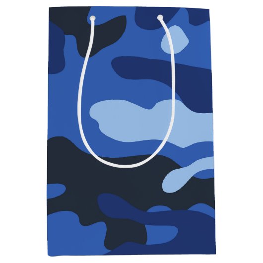 Camouflage Blue Camouflage Army Pattern Mittlere Geschenktüte (Vorderseite)