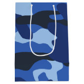 Camouflage Blue Camouflage Army Pattern Mittlere Geschenktüte (Rückseite)