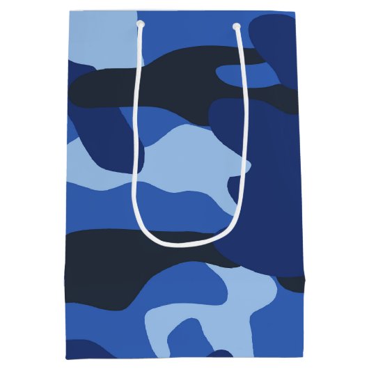 Camouflage Blue Camouflage Army Pattern Mittlere Geschenktüte (Rückseite)