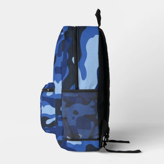 Camouflage Blue Camouflage Army Pattern Monogram B Bedruckter Rucksack (Rechts)