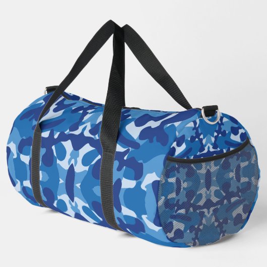 Camouflage Blue Camouflage Army Pattern Monogram Duffle Bag (Rechte Ecke)