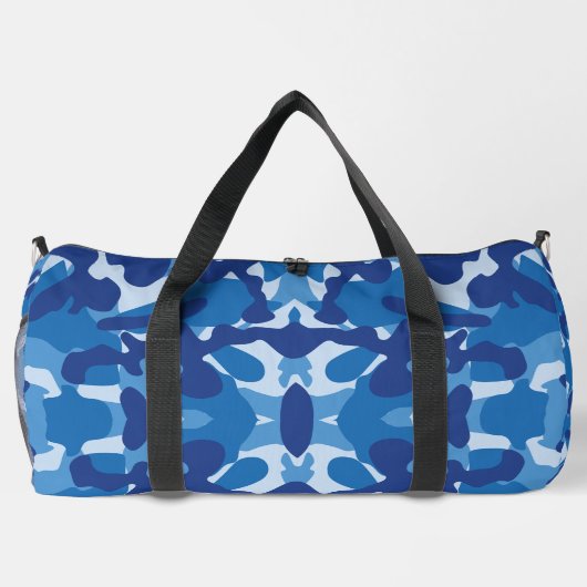 Camouflage Blue Camouflage Army Pattern Monogram Duffle Bag (Rückseite)