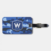 Camouflage Blue Camouflage Army Pattern Monogram Gepäckanhänger (Rückseite horizontal)