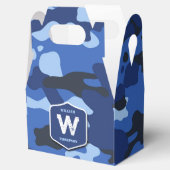 Camouflage Blue Camouflage Army Pattern Monogram Geschenkschachtel (Geöffnet)