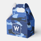 Camouflage Blue Camouflage Army Pattern Monogram Geschenkschachtel (Vorderseite)
