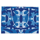 Camouflage Blue Camouflage Army Pattern Monogram Große Geschenktüte (Rückseite)