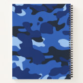 Camouflage Blue Camouflage Army Pattern Monogram Notizblock (Rückseite)