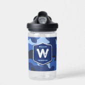 Camouflage Blue Camouflage Army Pattern Monogram S Trinkflasche (Vorne)
