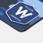 Camouflage Blue Camouflage Army Pattern Monogram Schreibtischunterlage (Ecke)