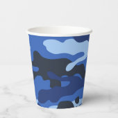 Camouflage Blue Camouflage Army Pattern Pappbecher (Rückseite)