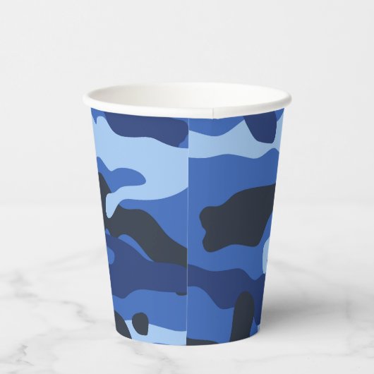 Camouflage Blue Camouflage Army Pattern Pappbecher (Rechts)