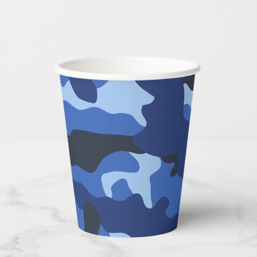 Camouflage Blue Camouflage Army Pattern Pappbecher (Vorderseite)