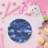 Camouflage Blue Camouflage Army Pattern Pappteller (Party)