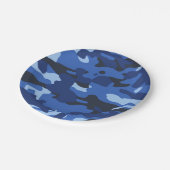 Camouflage Blue Camouflage Army Pattern Pappteller (Schrägansicht)