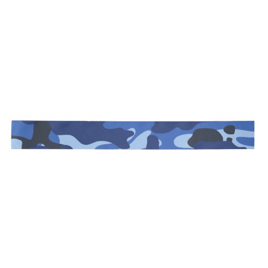 Camouflage Blue Camouflage Army Pattern Satinband (Vorderseite)