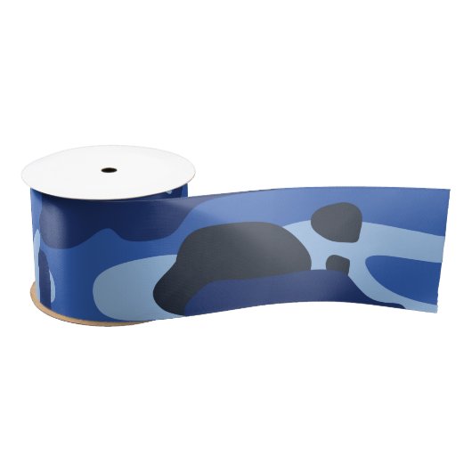 Camouflage Blue Camouflage Army Pattern Satinband (Spule)