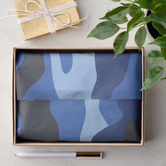 Camouflage Blue Camouflage Army Pattern Seidenpapier (Geschenk)