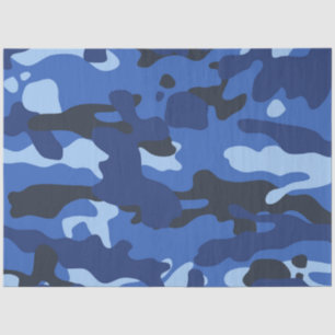 Camouflage Blue Camouflage Army Pattern Seidenpapier