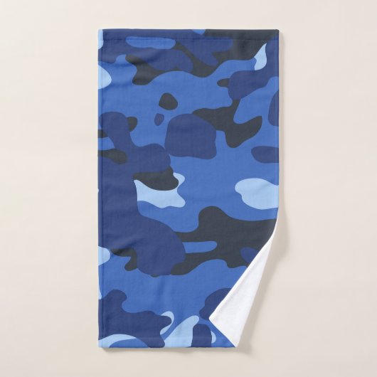 Camouflage Blue Camouflage Pattern Badhandtuch Set (Handtuch)