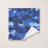 Camouflage Blue Camouflage Pattern Badhandtuch Set (Waschlappen)