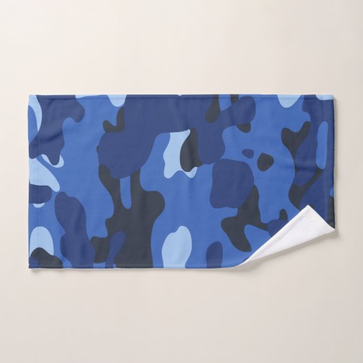 Camouflage Blue Camouflage Pattern Badhandtuch Set (Handtuch)