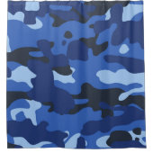 Camouflage Blue Camouflage Pattern Duschvorhang (Vorderseite)
