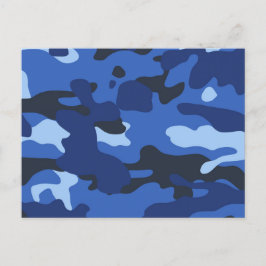 Camouflage Blue Camouflage Pattern Feiertagspostkarte