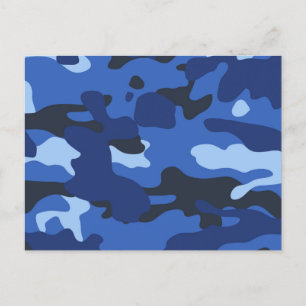 Camouflage Blue Camouflage Pattern Feiertagspostkarte