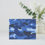 Camouflage Blue Camouflage Pattern Feiertagspostkarte (Stehend Vorderseite)