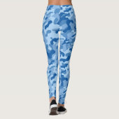 Camouflage Blues gedruckt Dame Leggings (Rückseite)
