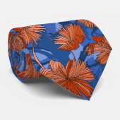 Camouflage Blume Blumenblau zweiseitig bedruckt Krawatte (Gerollt)