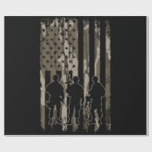 Camouflage Bottomland - Amerikanische Flagge & Sol Geschenkpapier (Flach)