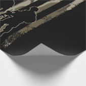 Camouflage Bottomland - Amerikanische Flagge & Sol Geschenkpapier (Ecke)